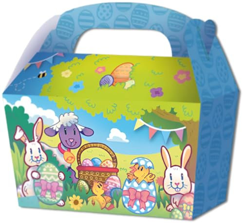 Quickdraw 10 x Cute Easter Treat Boxes for Easter Egg Hunts Sweets Treats & Party Favours Empty Cardboard Gift Box