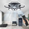 TJSC Deckenleuchte mit Ventilator, Leise, LED Deckenventilator mit Beleuchtung, App und Fernbedienung, 65W, Dimmbar, Timer, 6-Gang, Deckenlampe Mit Ventilator für Wohn-, Schlaf- und Esszimmer, Schwarz
