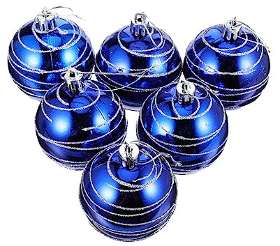 PRETYZOOM 1 Satz 6 STK Weihnachtskugeln Feiertagsbaumkugeln Weihnachtsschmuck 2020 Weihnachtskugeldekorationen Plastik Weihnachten Weihnachtsbaum PVC Christbaumkugel Gemalt