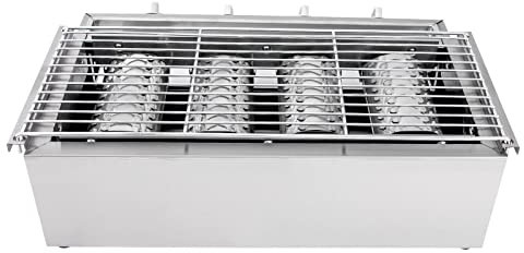 Barbecue a gas a 4 bruciatori, in acciaio inox, per Picnic, 57 x 39 x 17,5 cm