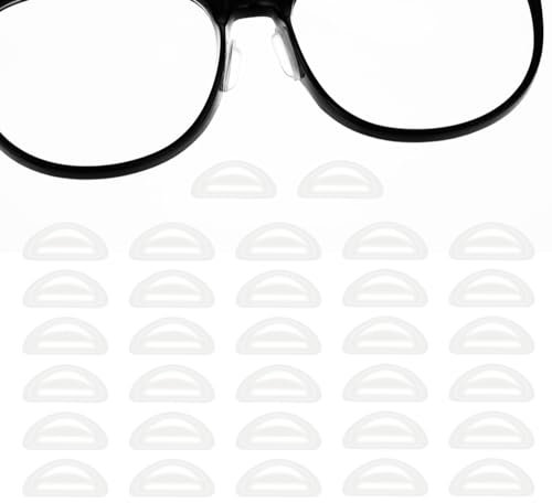 Sibba Eyeglass Nose Pads 16 Pairs Soft Silicone Sticky Glasses Nose Cushion Portable Screw Anti Slip Rubber Nose Grips Padding Repair Kits Fit Reading Glasses Sunglasses (Clear)