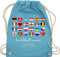 Turnbeutel Rucksack - WM Taschen - Im Fußball vereint - Deutschland EM 2024 Länder - Unisize - Hellblau - em- fanartikel fussball tasche fußballer 24 stoffbeutel world cup schweiz stoffrucksack