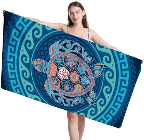 Komicea Strandtuch XXL, Mikrofaser Handtuch Groß 90×180 cm, Saugfähig und Schnell Trocknende Strandhandtuch, Strandtuch Mikrofaser Leicht Sandfreies für Sport Reise Strand Sauna
