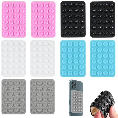 ARROMI 10 PCS Silicone Suction Phone Holder, Non Slip Suction Cup Phone Mount, Hands-Free Phone Accessories Holder for Selfies and Videos,Silicon Adhesive Phone Stand Sticky for Cell Phone