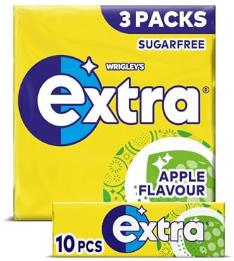 Extra Apple Flavour Sugarfree Chewing Gum Multipack 3 x 10 Pieces