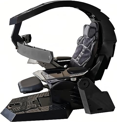 Zero -Gravity Encoding Cabin Office Chair, Video Game Chair, Computer Driving Chair Ergonomic Multiple display suspension electric adjustment Boss Chair (White)