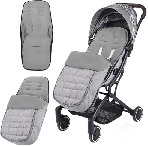 Coprigambe universale per passeggino, foderato in pile, impermeabile, antivento, 2 in 1, per bambini, invernale, caldo, comodo, con dita dei piedi rimovibili