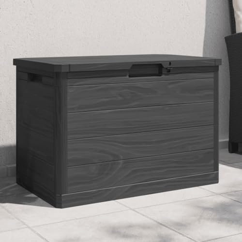 Xichuzi Outdoor-Kissenbox Anthrazit 77,5x44,5x53 cm Polypropylen, Auflagenbox, Gartenbox, Balkonbank, Outdoor Schrank, Aufbewahrungsbox, Outdoor Storage - 366602