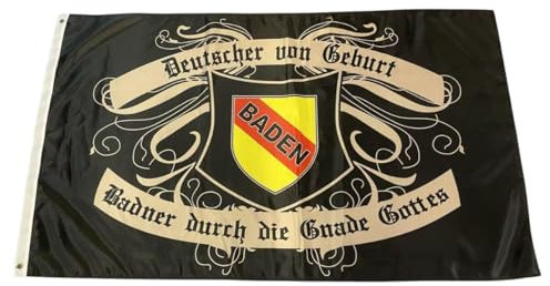 Fahne Baden - Badner durch die Gnade Gottes, 90x150 cm, Flagge, Banner, Großherzogtum Baden, Republik Baden