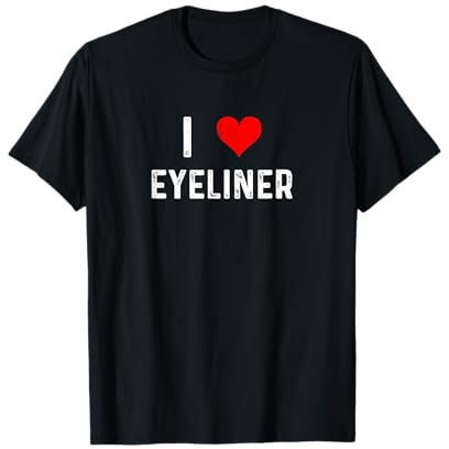 I Love Eyeliner – Herz – Distressed – Maskenbildner T-Shirt