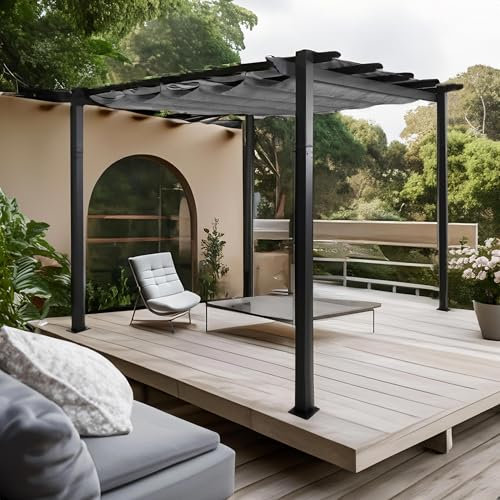 Pergola en Aluminium HWC-N93 UV50+ 3x3m Gris