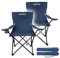 24MOVE® Faltstuhl blau 2er Set Campingstuhl Anglerstuhl mit Getränkehalter - Anglersessel klappbar - Klappstuhl Gartenstuhl Faltstuhl Relaxsessel Campingsessel faltbar, Polyester, draußen oder drinnen