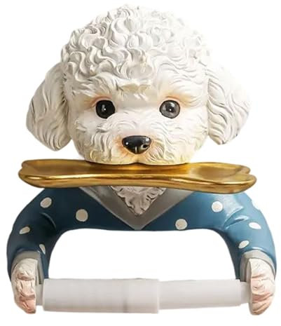 LOVIVER Dog Toilet Paper Roll Holder Tissue Dispenser Novelty Multifunctional Cartoon Toilet Tissue Holder for Hotel Washroom Kitchen