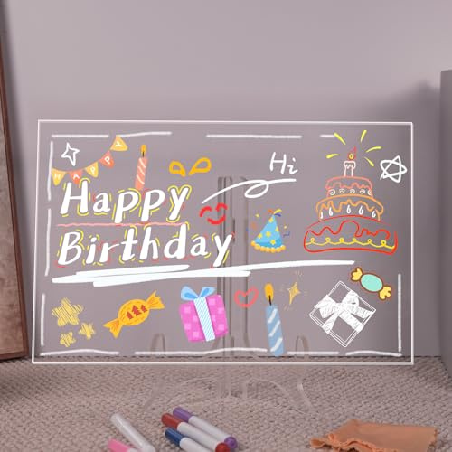 Looklight Acrylplatten Transparente Acrylglas Platten für Display, Malerei | Robust Acryl Flexible LED-Streifen, 30 x 20 cm Kunststoffplatte für Kinder,Kann als Whiteboard,Arbeitsplan,Studienplan