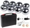 Boule Set mit 8 Metall-Kugeln & Zielkugel | Inkl. praktischem Abstandsmesser | Boccia Spiel für Garten, Strand und Park | Familienfreundliches Outdoor-Spielset Stil A