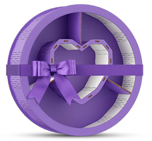 Herzbox aus Holz 30 cm (lila) – Geschenkbox mit Deckel zum Selbstbefüllen – DIY Geschenkverpackung für Hochzeit, Geburtstag & Erinnerung – Holzkiste für Schokolade, Schmuck & Überraschungen