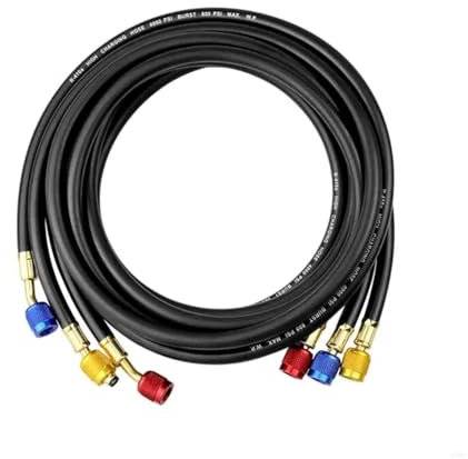 Confezione da 3 tubi flessibili di riempimento e ricarica for refrigeranti for aria condizionata professionali(1.80M)