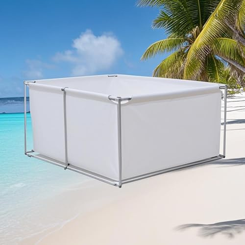 Hynbdes Bassin D'étang À Poissons en Toile Rectangulaire, Grande Baignoire Pliable Portable, Piscine Hors Sol, Grande Piscine extérieure Pliable avec Support en Acier