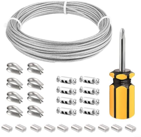 Draht-Rankgitter-Set, Gartendraht für Kletterpflanzen, Drahtseil mit Nylonbeschichtung, für den Außenbereich, Pflanzenstützschnur 10 m, 20 m, 30 m Länge Optionen (20 m)