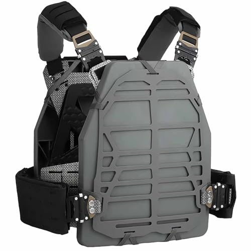 AQzxdc Tactical Vest Lightweight Hunting Militar Plate Carrier Quick Release Paintball Airsoft Vest Protective Equipment(Grey)
