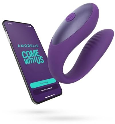 AMORELIE Joy – App-gesteuerter C-Shape Vibrator Salsa - Lila | Wasserdicht Wiederaufladbar aus Silikon & ABS