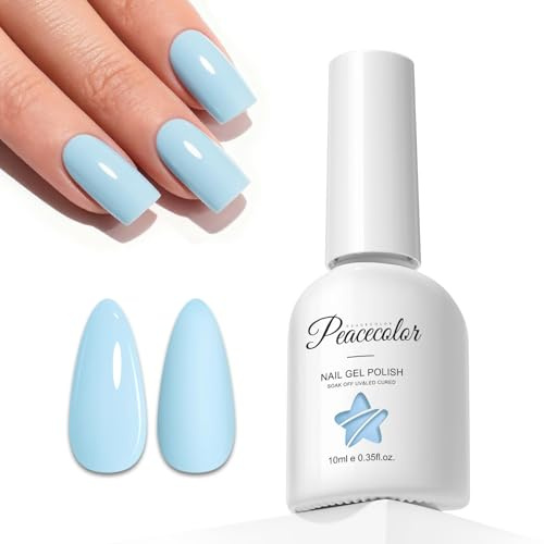 PEACECOLOR Gel Nail Polish 10ml, Blue Colour U V/LED Soak Off Nail Art Manicure Pedicure for Professional, Salon & Home Use Gift for Girls