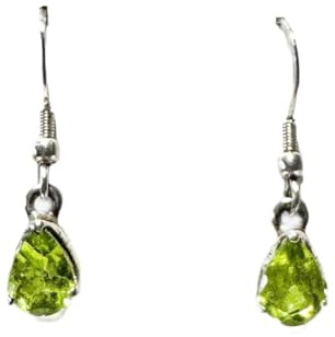 Peridot facettiert Edelstein Ohrringe Ohrschmuck Hänger Echtsilber grün RESTPOSTEN