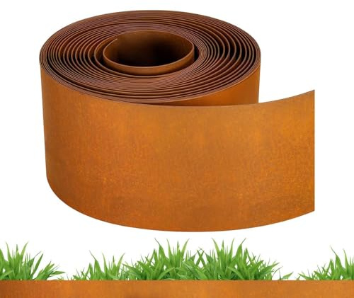 Zqkimzi Gartenbeeteinfassung,Witterungsbeständige, schneidbare Stahl-Einfassung,Gartenzaun-Einfassung für Beete | für Innen- und Außenbereich, Bauernhof, Gewächshaus, Hof, Terrasse, Baumscheibe,