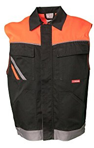 Planam 2461060 Visline Weste, Schwarz/Orange/Zink, Größe XXL
