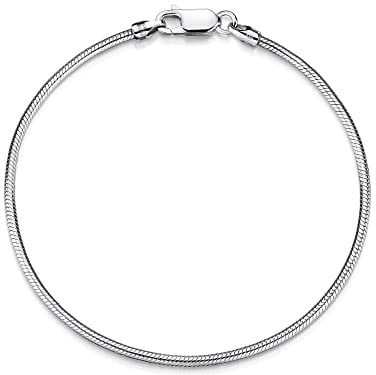 2mm Schlangenkette Armband - echt 925 Silber, Länge 17cm