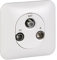 Schneider Electric - Ovalis - Prise TV/FM/SAT - 2 entrées arriére avec plaque Blanc - S260460