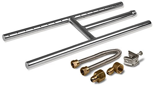 45,7 x 15,2 cm (Erdgas) Feuerstelle und Kamin H-Brenner (304 Serie SS) mit Anschlusskit