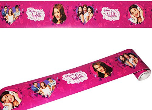 alles-meine.de GmbH Wandbordüre - selbstklebend - Violetta - 5 m - Wandsticker/Wandtattoo - Bordüre Aufkleber Kinderzimmer - für Kinder Mädchen - Martina Stoessel Channel S..