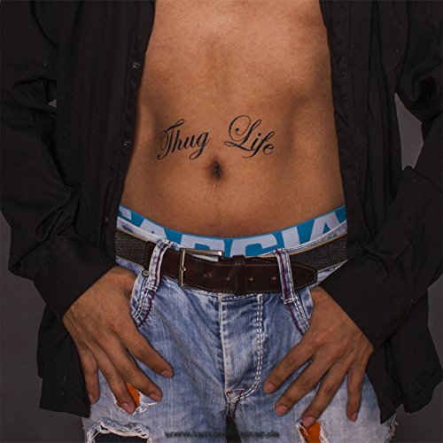 5 x Schriftzug Thug Life als Tattoo - Gangster Leben - Gangster Tattoo (5)