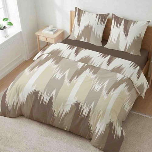 etérea Microfaser Bettwäsche 155x220 cm + 80x80 cm Lex Braun | 100% Polyester · Soft-Peach-Veredlung · Reißverschluss · 60°C waschbar · Ganzjahres · STANDARD 100 by OEKO-TEX