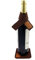 Venetto Set für Wein Weinmanschette Tropfstopper Weinkragen Schal Tropfenfänger mit Untersetzer aus Filz Mit Echtleder-Applikationen (Braun)