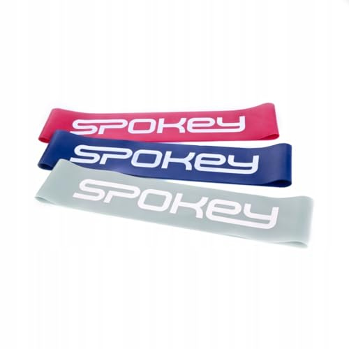 Spokey Set mit 3 elastischen Bändern mit 3 Elastizitätsstufen: leicht, mittel, schwer