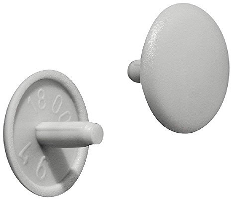 Gedotec Möbel-Abdeckkappen grau RAL 7035 Schrauben-Abdeckungen Kunststoff Schrauben-Kappe rund | H1123 | Verschluss-Stopfen für Kopflochbohrung PZ2 | Ø 12 x 2,5 mm | 50 Stück - Abdeckstopfen rund
