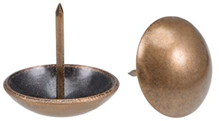 sourcing map Clou Tapissier 25mm Tête Diamètre Clou Ameublement vintage Rond Punaises Cuivré pour Meuble Sofa Dosserets 60 Pcs