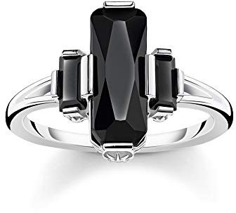 Thomas Sabo Damen-Ring Schwarze Steine 925 Sterlingsilber TR2267-641-11-48