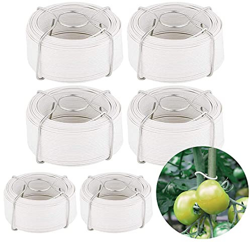 Amagabeli Garden Home 2.4MM X 50M X 4PCS Filo di Ferro Plastificato Cavo Metallico Rivestito di Plastica Rotolo di Filo di Ferro Ricoperto di PVC per Giardino Recinzione Piante WR3 DA102