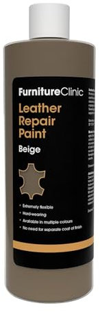 Pintura y tinte para reparación de cuero, colorante autosellante para una reparación rápida y fácil de cuero, adecuado para sofás de cuero, asiento de coche de cuero, zapatos (500ml, Beige)