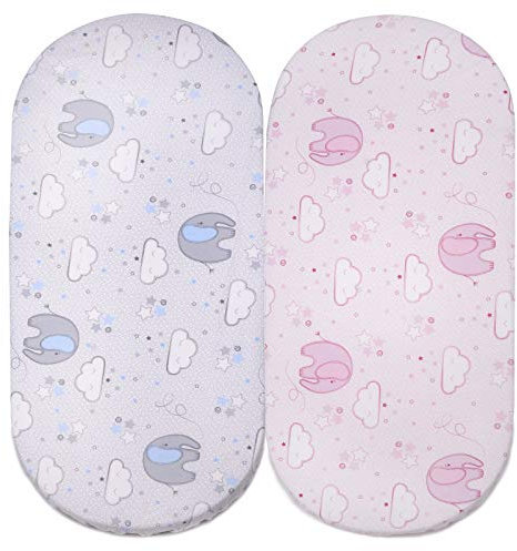 Pekitas Spannbettlaken 75x33 72x33 cm Kinderwagen Babyschale 2 Einheiten Elefantes