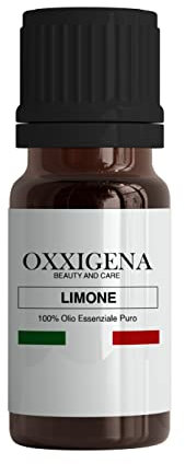 Oxxigena - Olio Essenziale di Limone - 10 ml - Made in Italy - Puro al 100%, Naturale, Vegano, senza OGM - Ideale per Aromaterapia, Miscele da Massaggio