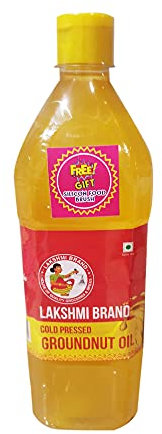 LAKSHMI BRAND -Cold Pressed Peanut Oil 1L , Virgin Ground Nut Oil 100% Pure Peanut Oil , Cooking Oil , Vegetable Oil For Nutritious & Healthy Diet
