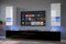 Furnitech Wohnwand Wohnzimmer - Wohnzimmer Möbel mit LED RGB - 16 Farben - Hängend Wohnwand Modern - Wohnzimmer Schrankwand mit Regale und TV Schrank (Sezana AN21-18WB-HG4 1B)