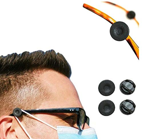 Prevessel Maskenhalter Brille, Maskenhalterung, Rutschfeste Silikon Maskenhalter Brillenträger, Fester Clip an der Brille Elastische Maskenhalterung zur Entlastung der Ohren über Nacken und Hinterkopf