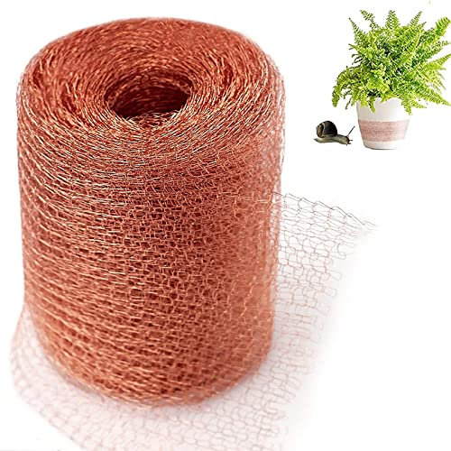 behone Kupfernetz 6M Kupferband Gegen Schnecken Kupfergeflecht Kupfergitterrolle Kupfer-Nagetier-Netz für Gartenmaus Fledermaus Vögel Vögel Schnecken Insekt Schneidbares Kupfergewebe