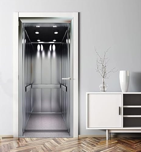 VIRANDA Türtapete Selbstklebend TürPoster - ELEVATOR - 3D Türaufkleber Türfolie für Schlafzimmer Gang Tür verschönern deko 77x200cm