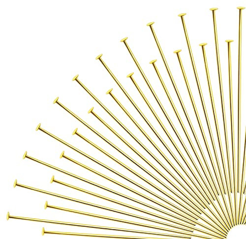 TOAOB 200 unidades 50 mm remaches pasadores prismáticos oro latón para hacer joyas DIY